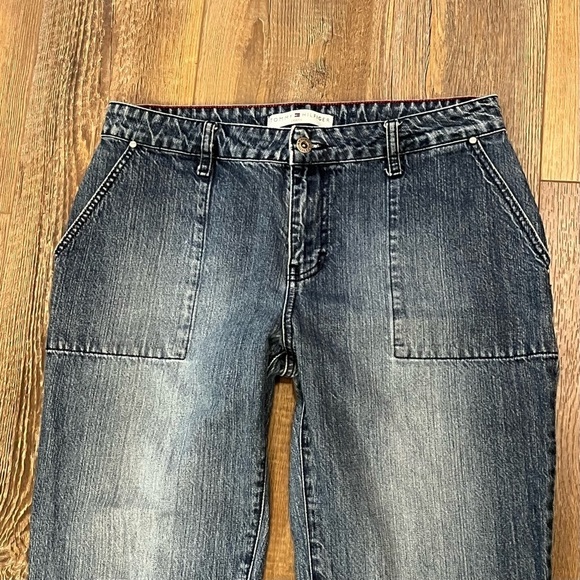 Y2K Tommy‎ Hilfiger ERO-ERO Carpenter Jeans Crop Capri Med Blue Denim Women's 10 - Picture 2 of 13